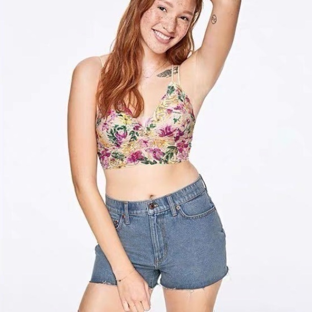VS PINK High Waist Cut-Off Jean Shorts NEW RARE